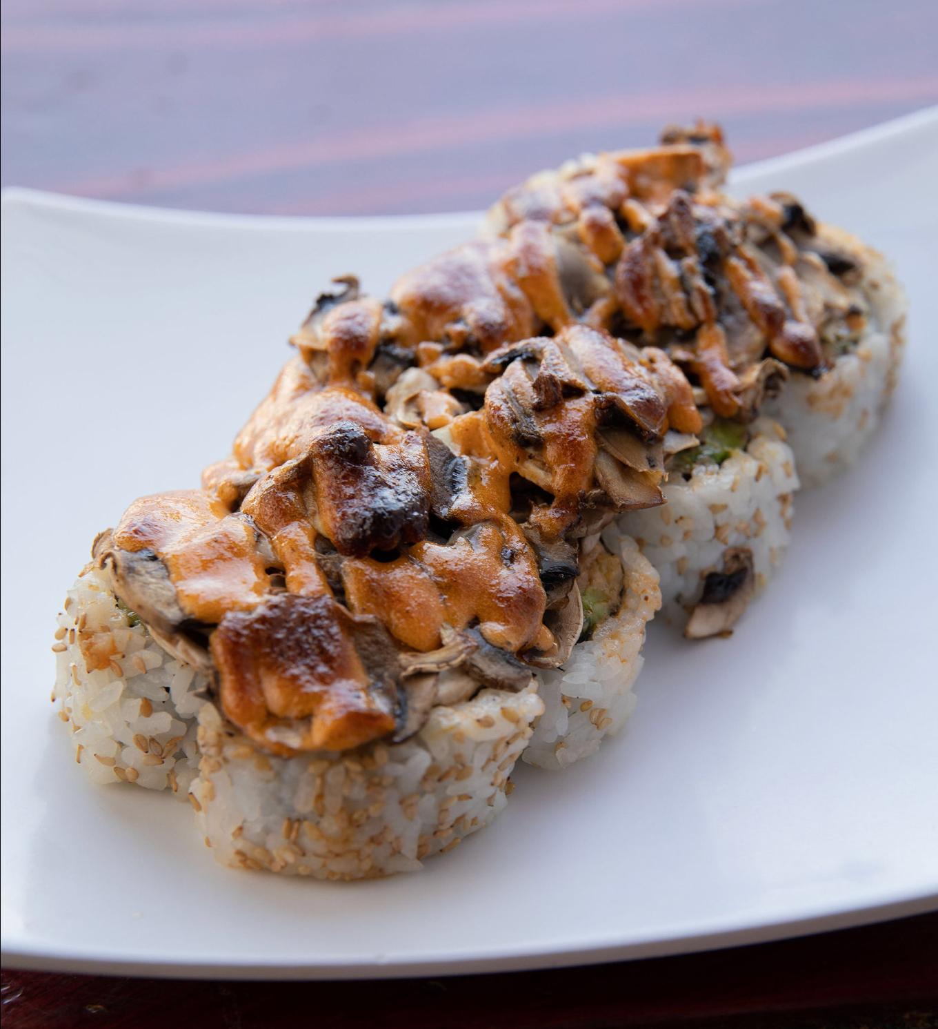 Order FunGuy Roll food online from Meshuga 4 Sushi - W. Pico Blvd. store, Los Angeles on bringmethat.com