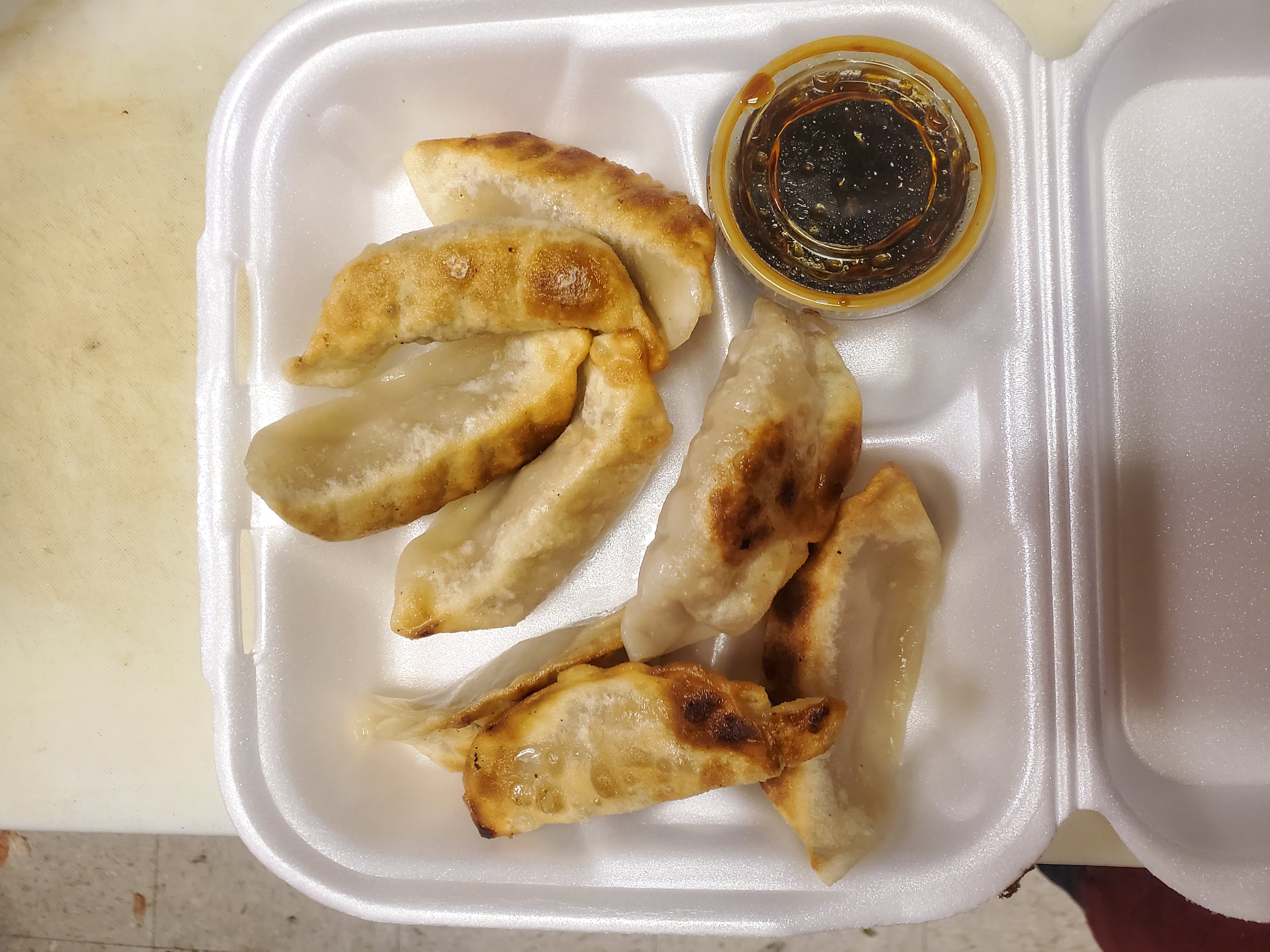 Order Fried Dumplings food online from Lucky Wok Chinese Kitchen store, Garden City on bringmethat.com