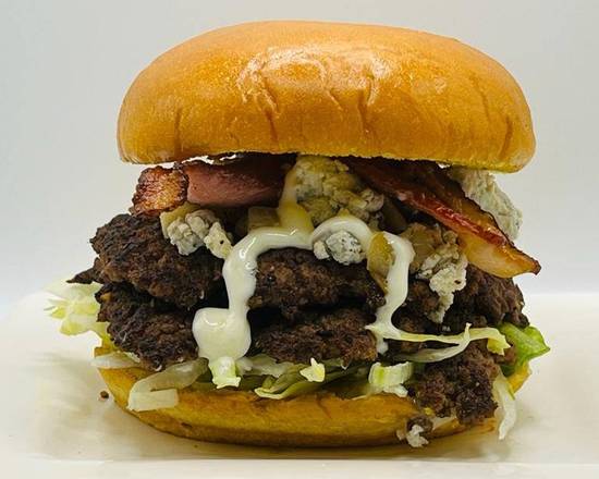 Order Blue Cheese Burger food online from The burger cave store, North Las Vegas on bringmethat.com