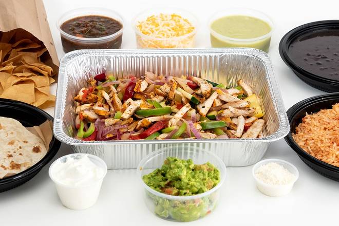 Order Fajita Taco Fiesta for 4 food online from Sharkys Woodfired Grill Mexican store, Newbury Park on bringmethat.com