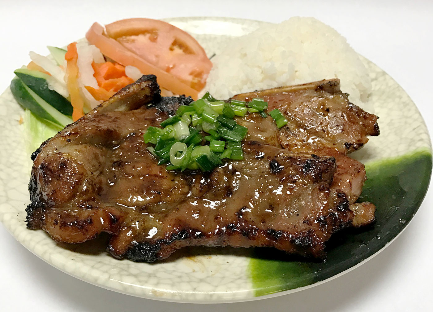 Order R1. Grilled Pork Chop with Rice/ Com suon nuong food online from Max Saigon store, Chandler on bringmethat.com