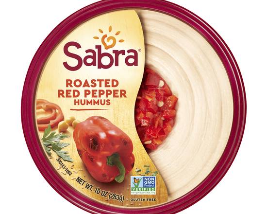 Order Sabra Roasted Red Pepper Hummus 10 oz food online from Fair Mart store, Philadelphia on bringmethat.com