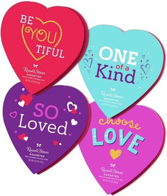 Order Russell Stover Assorted Chocolates, Encouragement Heart Box Designs - 4.75 oz food online from Rite Aid store, Davis on bringmethat.com