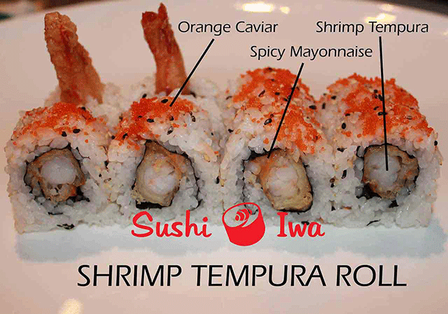 Order SHRIMP TEMPURA ROLL food online from Sushi Iwa store, Clayton on bringmethat.com