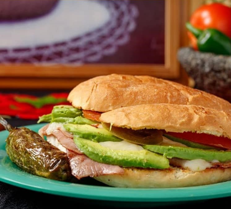 Order Ham and Cheese Torta food online from Cocina Mexican Express store, Las Cruces on bringmethat.com
