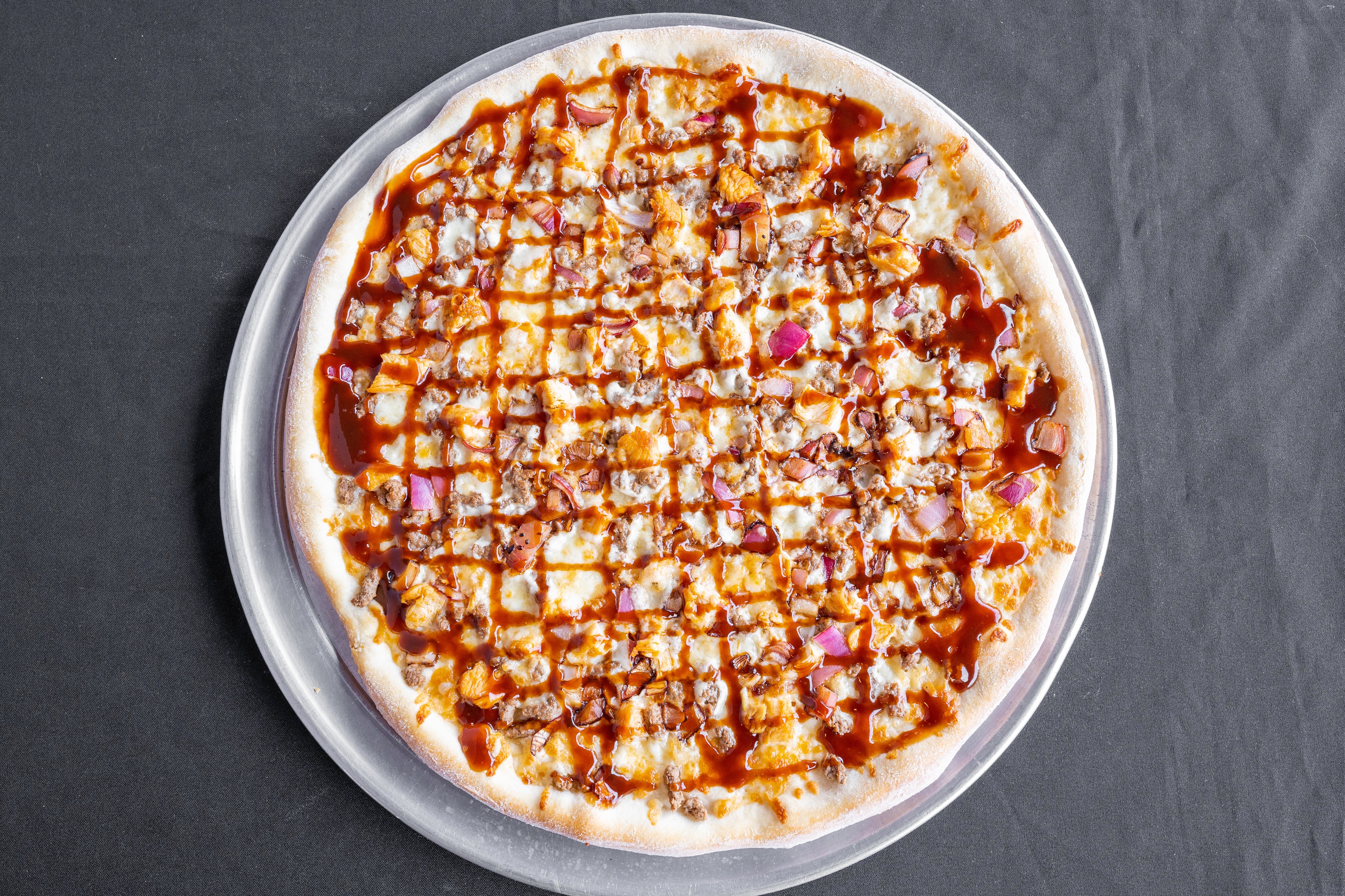Order BBQ Grilled Chicken Pizza - Medium 14'' food online from Abington Pizza store, Glenside on bringmethat.com