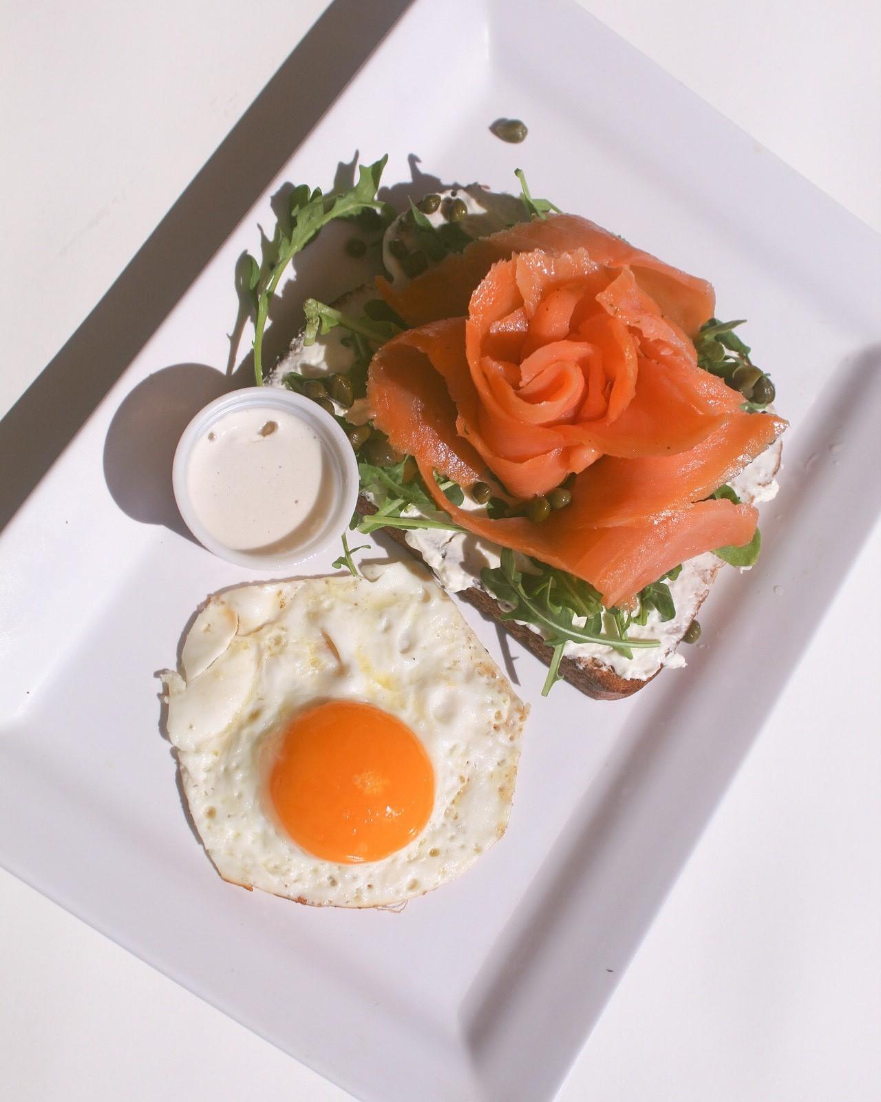 Order SALMON & TOAST food online from Wisk Am Eatery store, Prosper on bringmethat.com