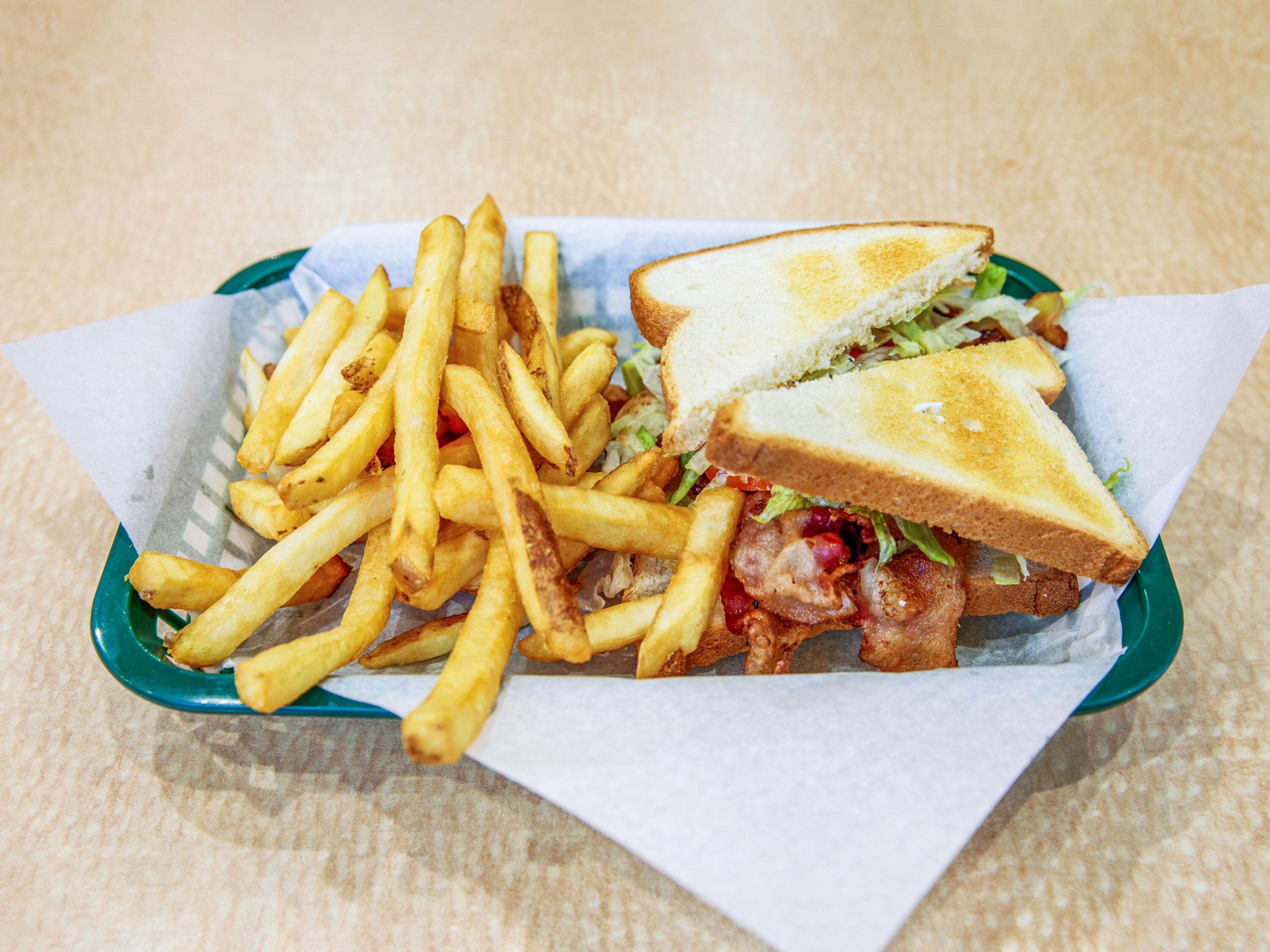 Order BLT Sandwich food online from The Burger Place store, Minneapolis on bringmethat.com