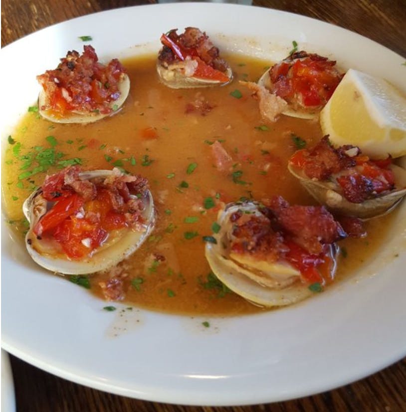 Order Clams Casino - Appetizers & Snacks food online from John Best Pizza Restaurant store, New Milford on bringmethat.com