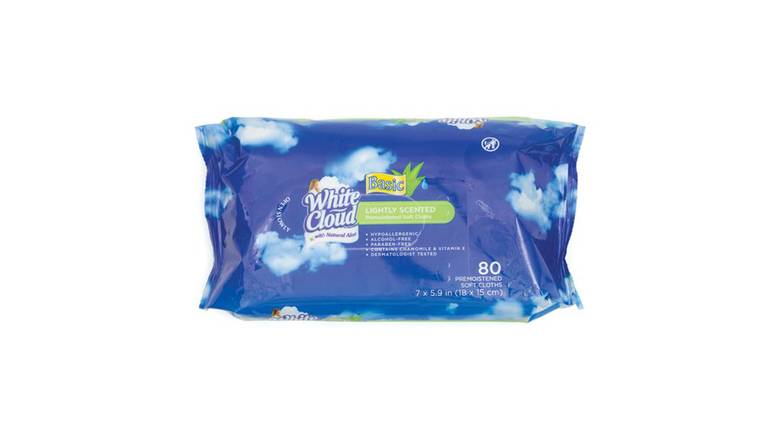 Order White Cloud Lightly Scented Basic Wet Wipes - 80 Count food online from Red Roof Market store, Lafollette on bringmethat.com