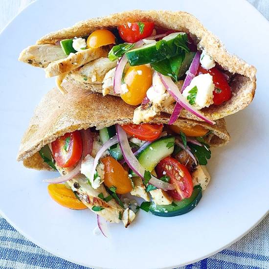 Order Chicken Greek Pita food online from Pita Grill &Amp; Creperie store, Summit on bringmethat.com