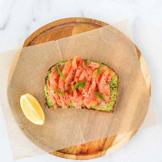 Order Single Smoked Salmon Toast food online from Kale Me Crazy store, Atlanta on bringmethat.com