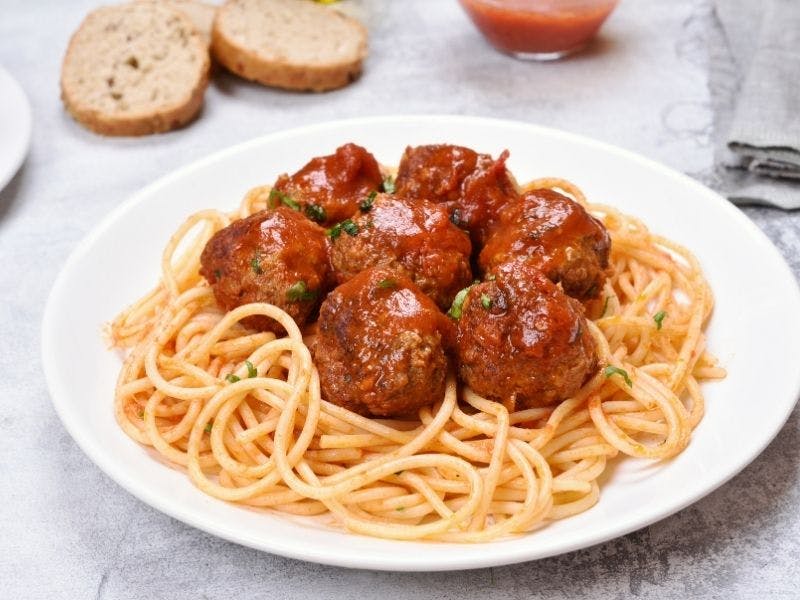 Order Spaghetti with Meatballs - Individual food online from Grandstand Pizza store, El Cajon on bringmethat.com