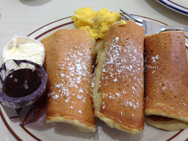 Order Pigs in a Blanket of Pancakes food online from Dinahs Family Restaurant store, Los Angeles on bringmethat.com