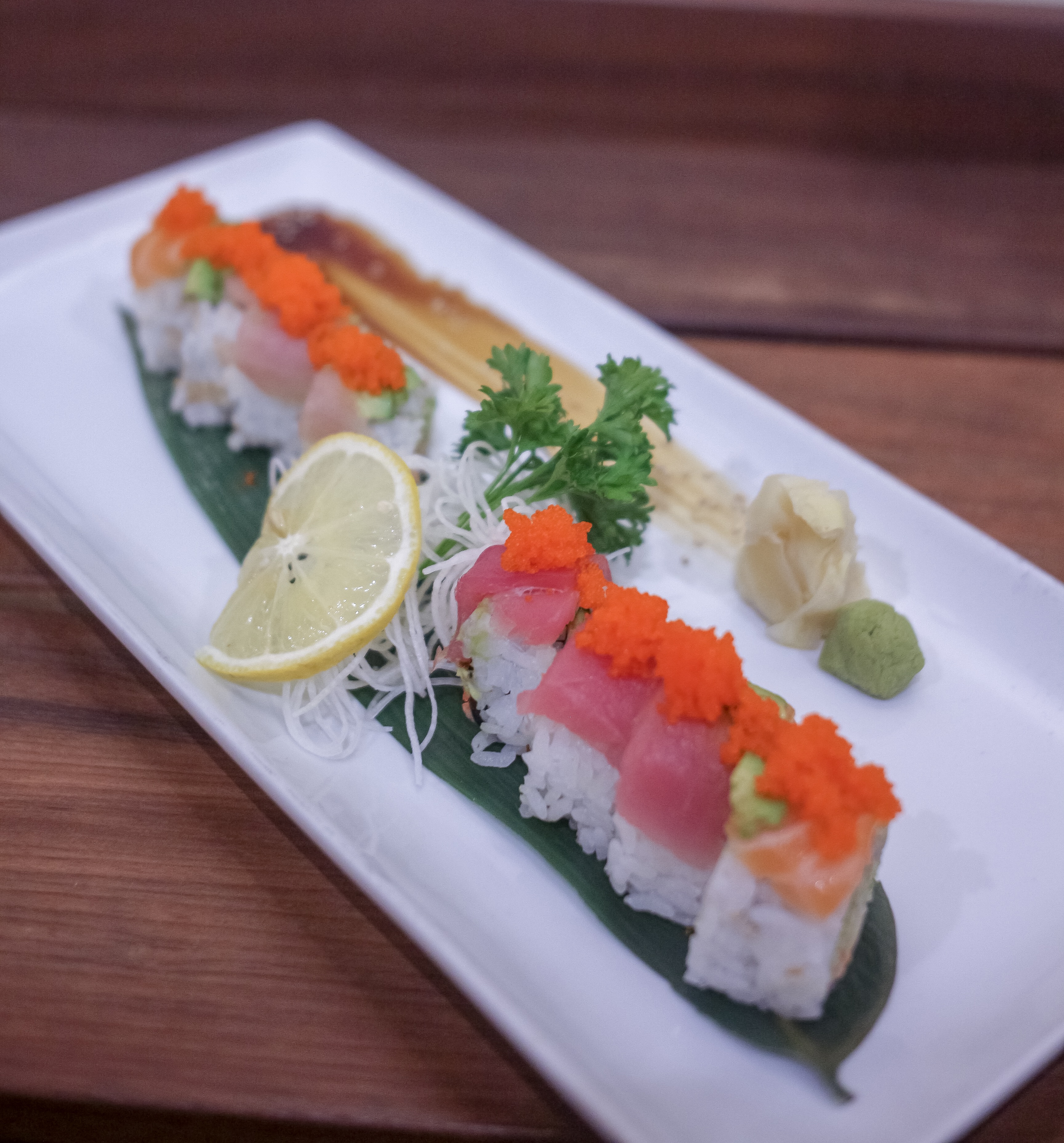 Order Rainbow Roll food online from Hot Woks Cool Sushi On Adams store, Chicago on bringmethat.com
