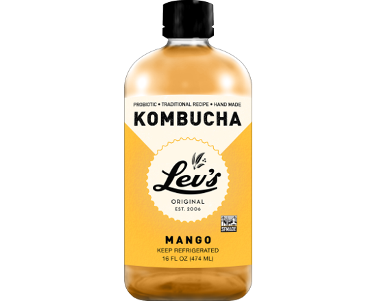 Order Mango (16 oz bottle) food online from Lev's Original Kombucha store, San Francisco on bringmethat.com