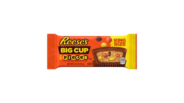 Order Reese's Stuffed With Pieces Big Cup Milk Chocolate Peanut Butter Cups Candy 2.8 oz food online from Valero Food Mart store, Murrayville on bringmethat.com