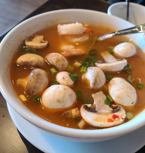 Order Tom Yum Soup food online from Aroy Thai Kitchen store, Las Vegas on bringmethat.com