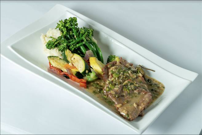 Order Veal Piccata food online from Mama Mia's Mediterranean and Italian Cuisine store, Morgan Hill on bringmethat.com