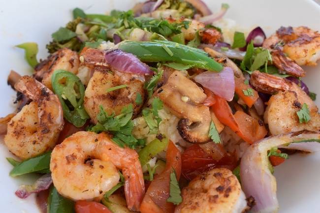 Order Baja Shrimp Bowl food online from Varsity Tavern store, Tempe on bringmethat.com