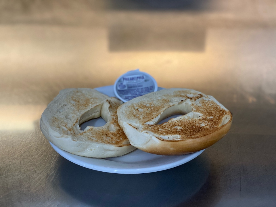 Order BAGEL W/ CREAM CHEESE food online from The Point Pancake House store, Gurnee on bringmethat.com