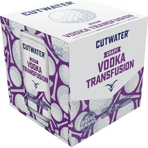 Order Cutwater Vodka Transfusion Grape (4PKC 12 OZ) 138051 food online from Bevmo! store, Los Angeles on bringmethat.com