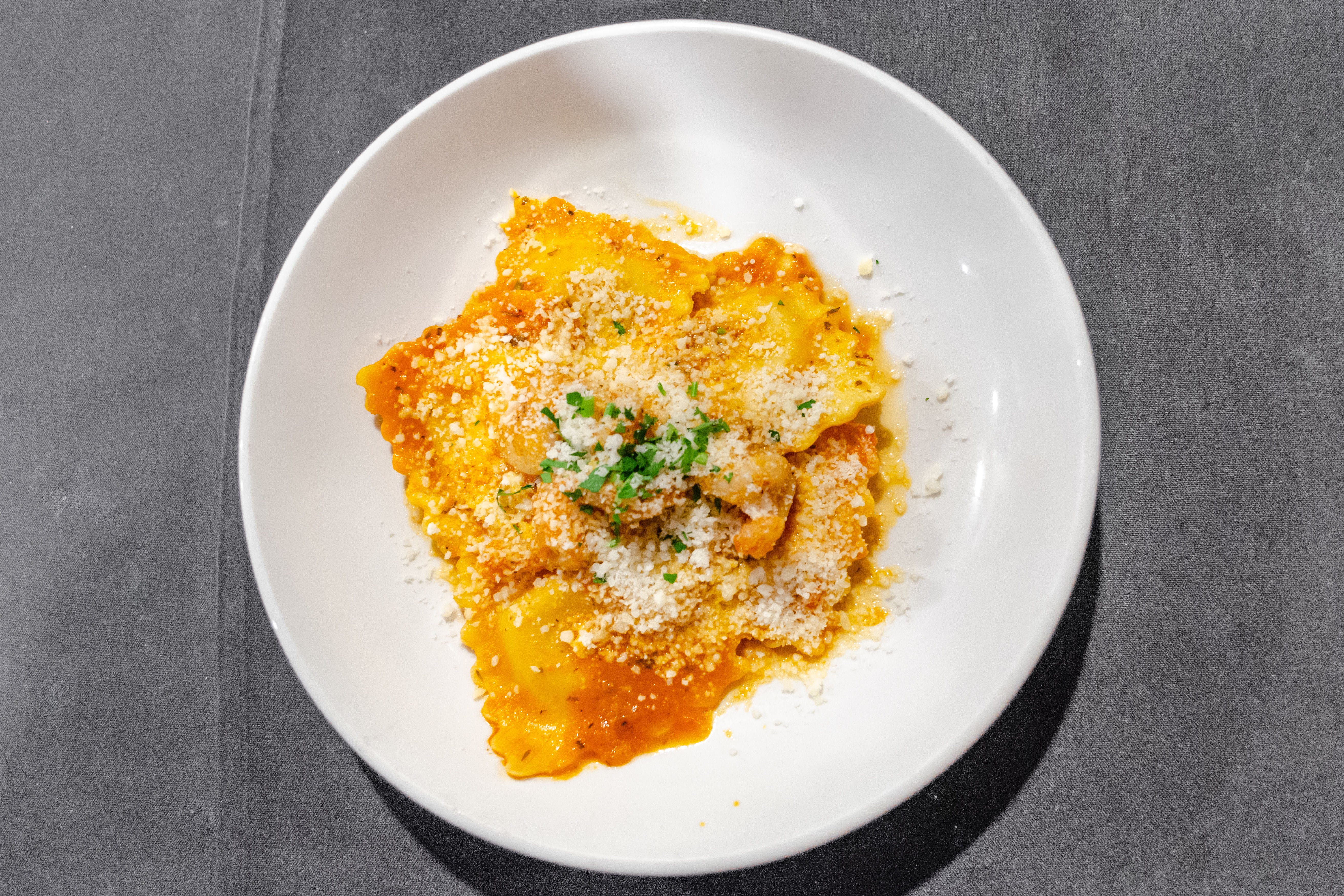 Order Lobster & Ricotta Cheese Ravioli - Plate food online from Park Cafe store, Nashville on bringmethat.com
