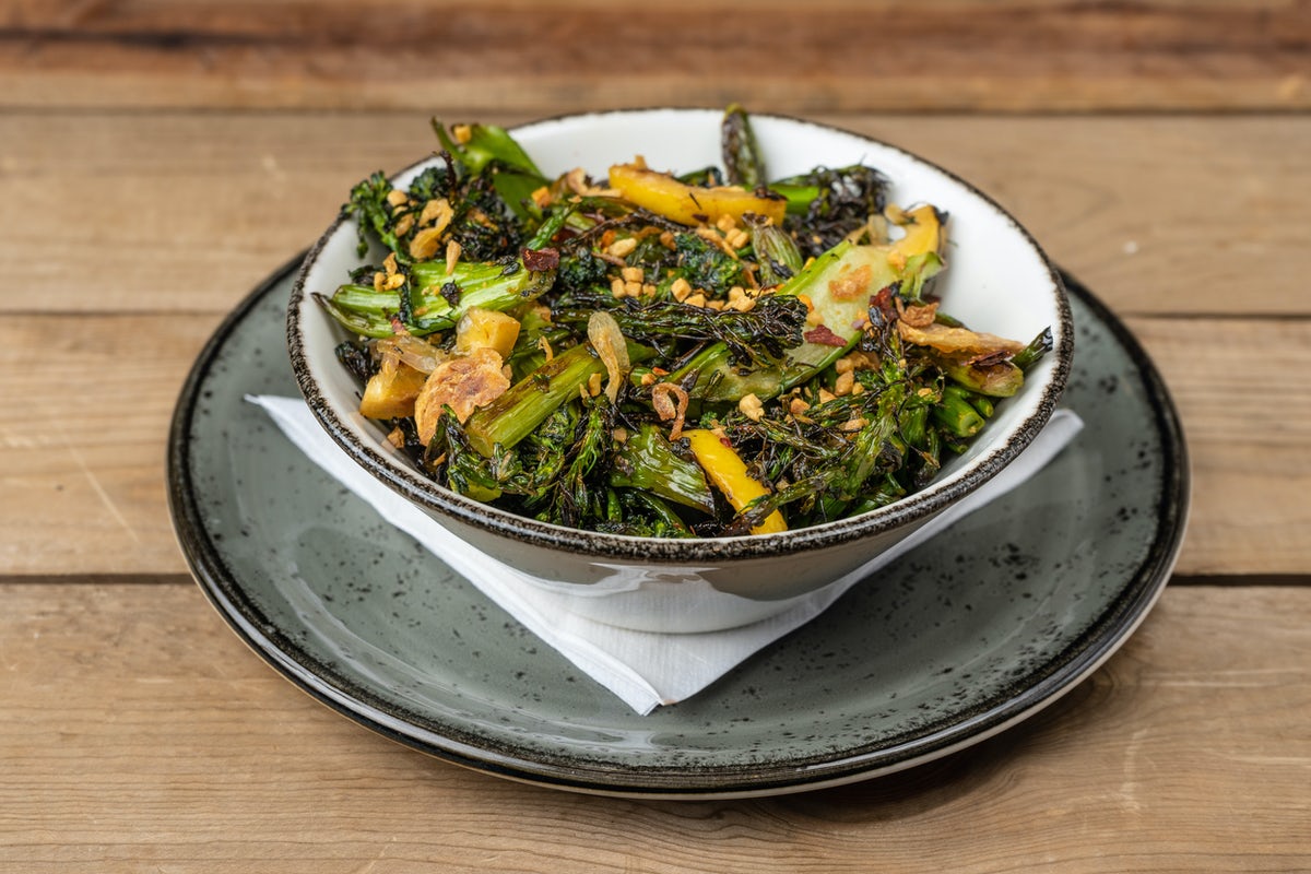 Order Side Roasted Broccolini food online from Bar Louie store, Livonia on bringmethat.com