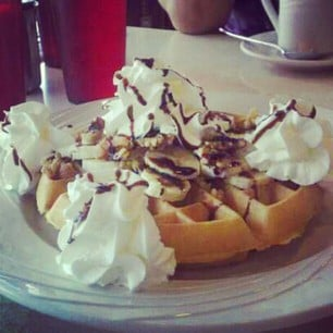 Order Banana Fosters Waffle food online from Pete's grill store, Sunnyside on bringmethat.com