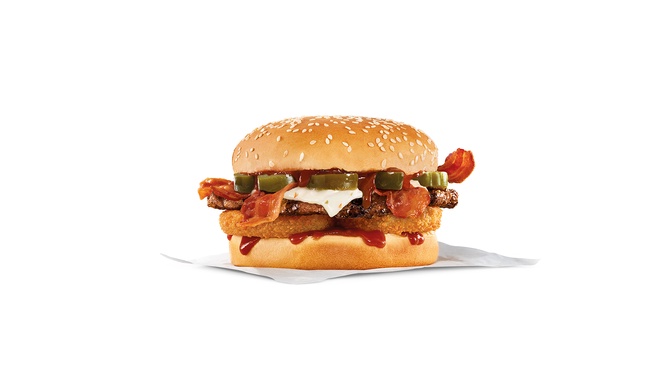 Order Spicy Western Bacon Cheeseburger® food online from Carl Jr. store, South San Francisco on bringmethat.com