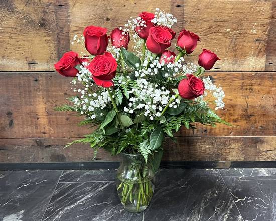 Order Date Night Delight  (12 Long Stem Roses) food online from Niko's Flower Designs store, Chicago on bringmethat.com