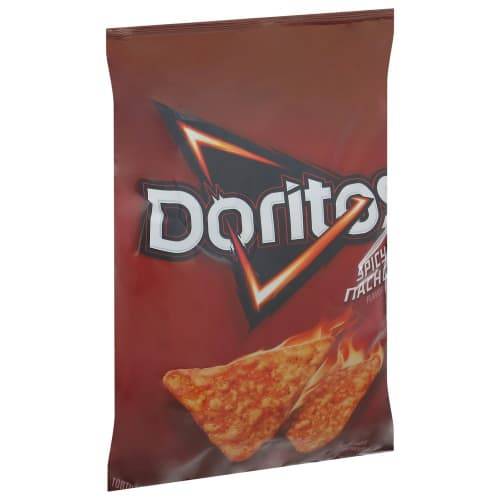 Order Doritos Tortilla Chips Spicy Nacho Flavored (9.25 oz) food online from Rite Aid store, Eugene on bringmethat.com