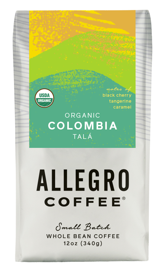 Order 12 oz. Organic Colombia Tala food online from Allegro Coffee store, Raleigh on bringmethat.com