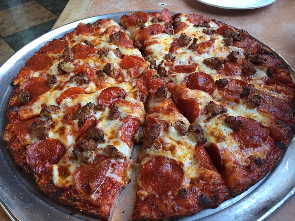Order Meat Lovers Pizza - Small 10'' (8 Slices) food online from Dolce Pizza & Grill store, Richmond on bringmethat.com