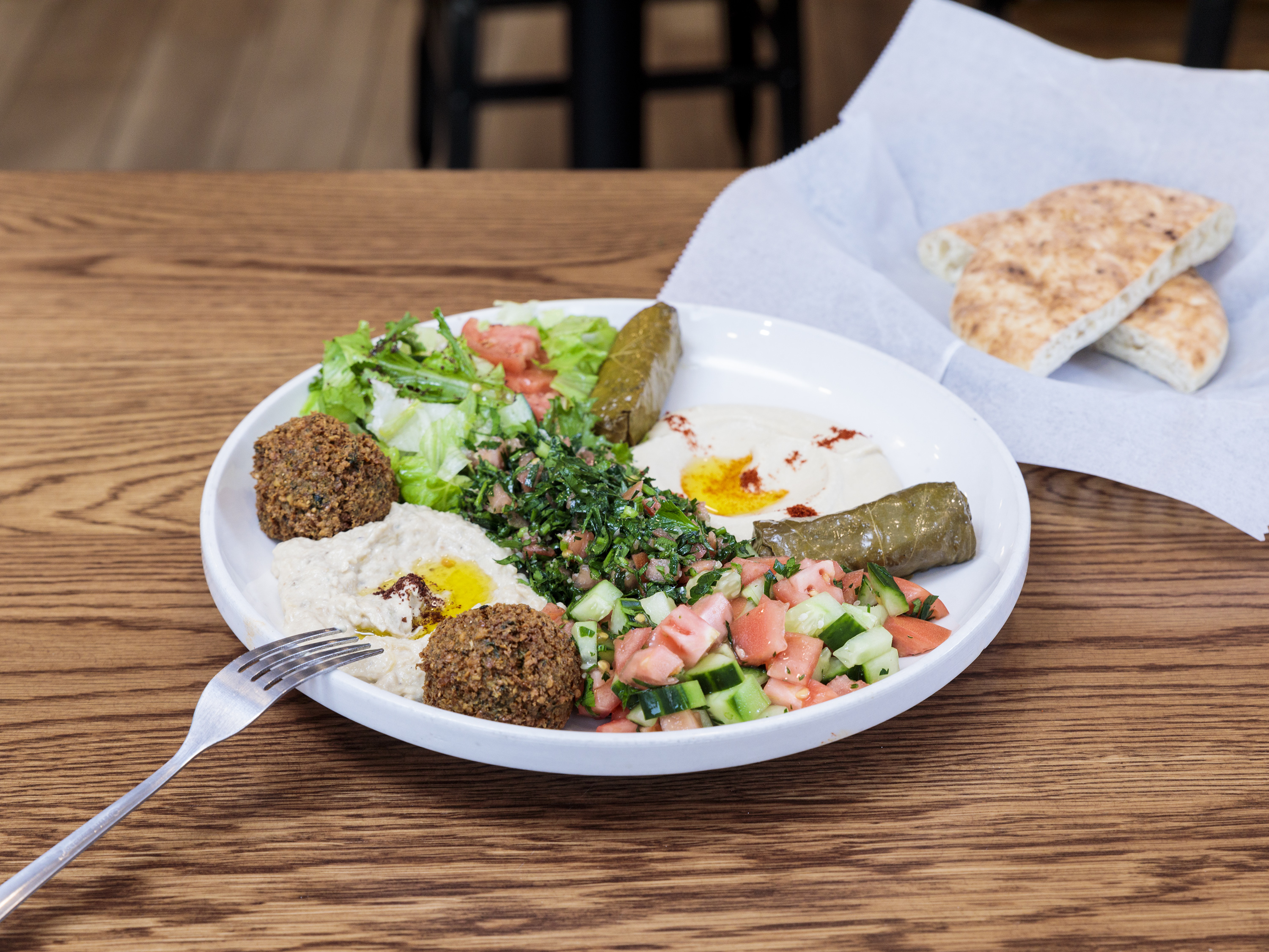 Order Mazza Deluxe Platter food online from Layla Falafel store, Fairfield on bringmethat.com