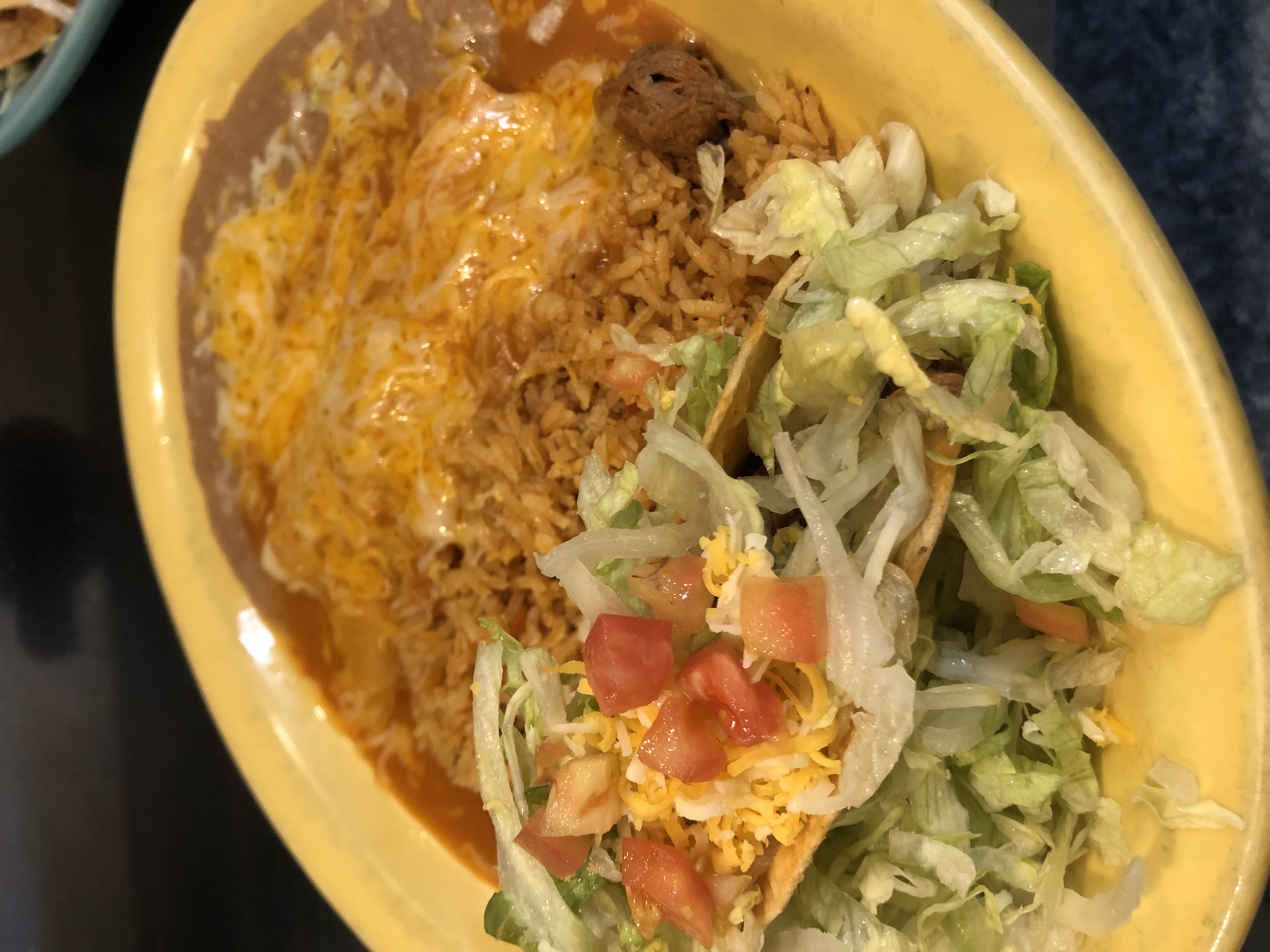 Order 1. Enchilada and Taco Lunch Combination food online from Los Dos Amigos Hacienda store, Albany on bringmethat.com