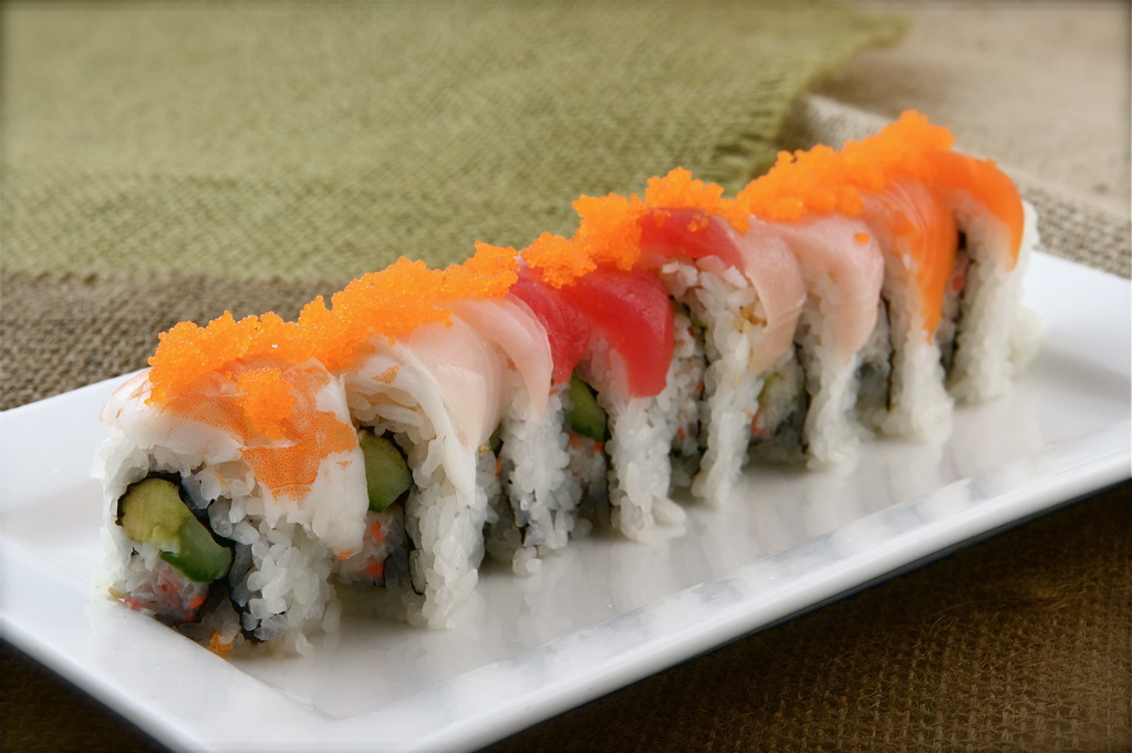 Order Rainbow Roll food online from Sushi House Goyemon store, Las Vegas on bringmethat.com
