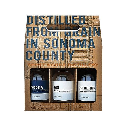 Order Spirit Works Gift Pack - Vodka, Gin & Slow Gin (3PK 200 ML) 124318 food online from BevMo! store, Citrus Heights on bringmethat.com