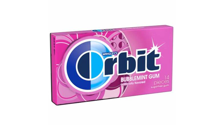 Order Orbit Bubble Mint Sugar Free Chewing Gum - 14 Pieces food online from Trumbull Mobil store, Trumbull on bringmethat.com