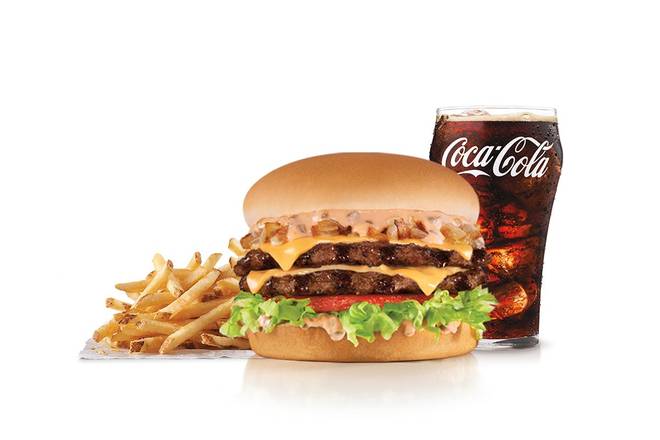 Order California Classic Double Cheeseburger Combo food online from Carl's Jr. store, Chula Vista on bringmethat.com