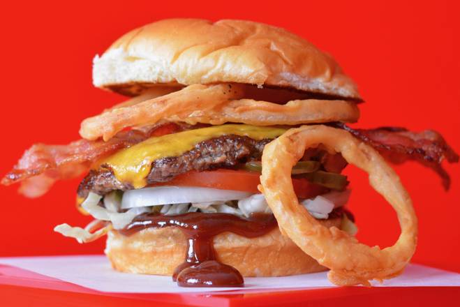 Order Super Smash BBQ Bacon Cheeseburger food online from Super Smash Burgers store, Beech Grove on bringmethat.com