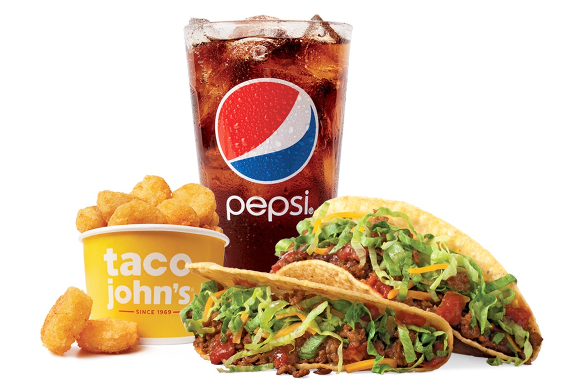 Order Two Crispy Tacos Combo food online from Taco Johns store, Champaign on bringmethat.com