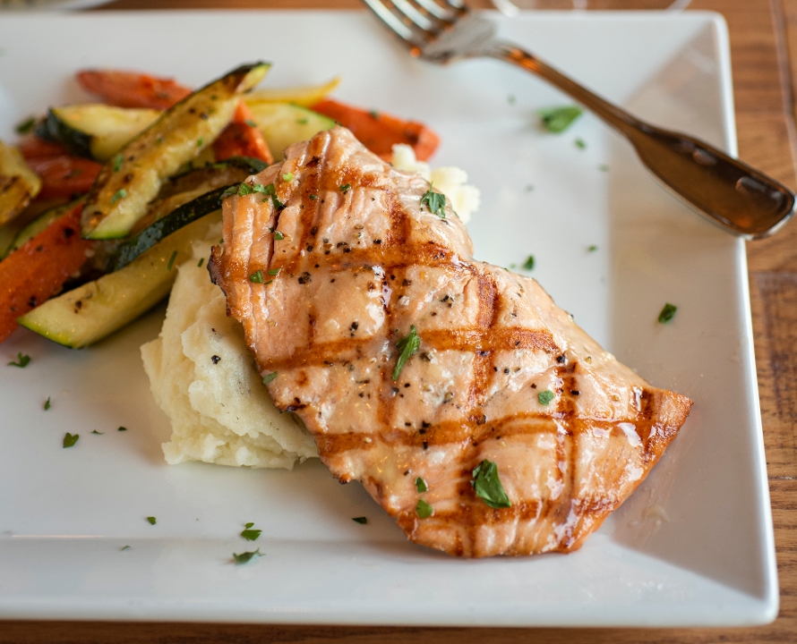 Order Grilled Salmon food online from Louise's Trattoria store, Los Angeles on bringmethat.com