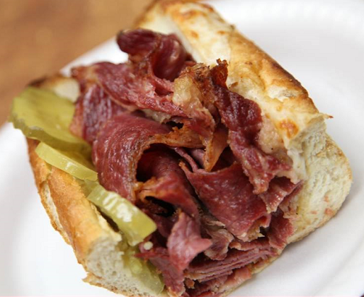 Order 12" Classic Pastrami Sub food online from Bravo Pizza store, Los Angeles on bringmethat.com