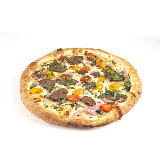 Order Lamb Sausage Pizza food online from Napolies Pizza Kitchen store, Van Nuys on bringmethat.com