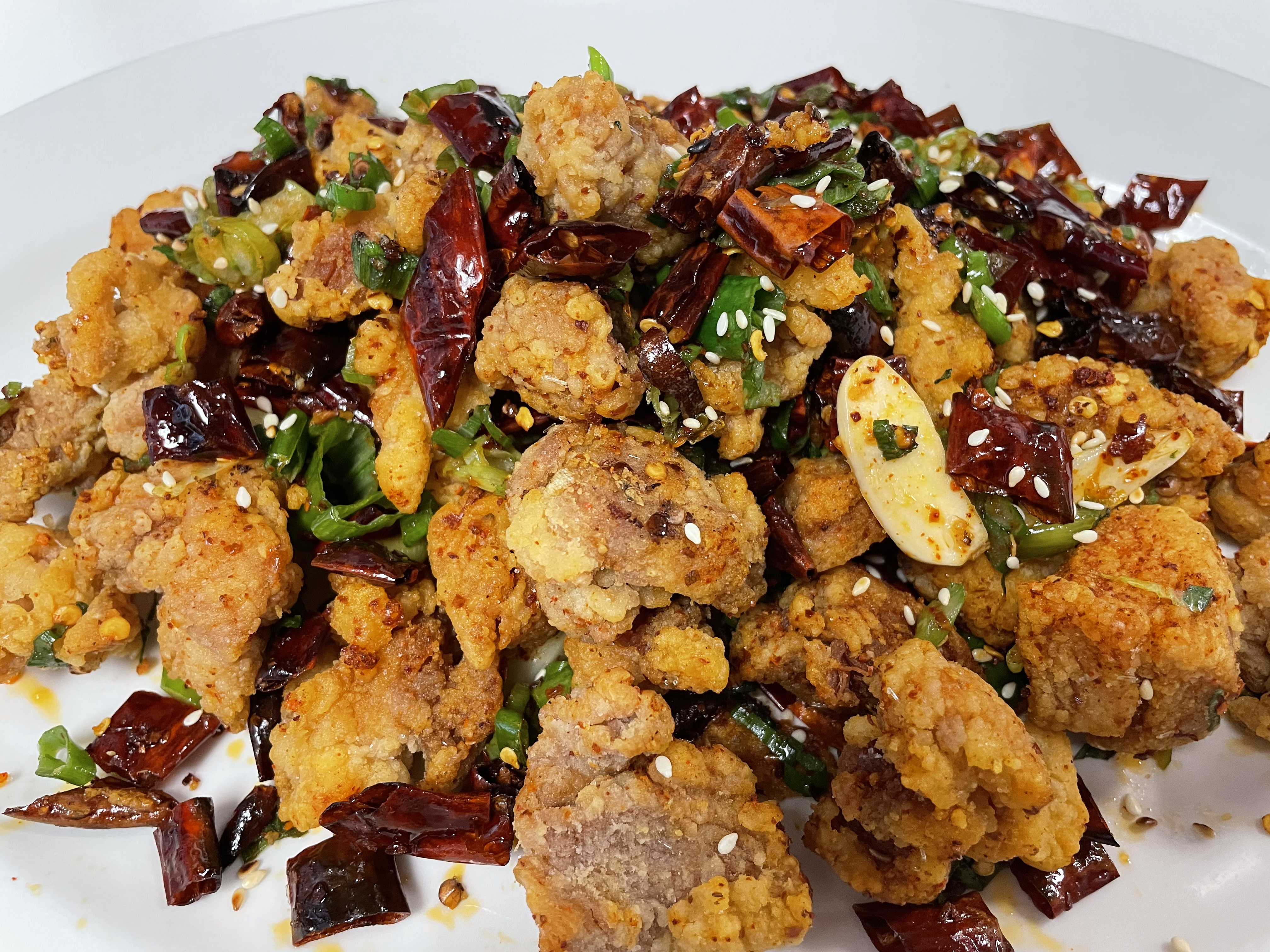 Order Spicy pan fried chicken/chili pepper food online from Jiang Nan Spring store, Alhambra on bringmethat.com