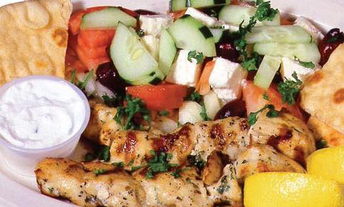 Order Chicken Souvlaki Platter food online from Around The Clock store, Crystal Lake on bringmethat.com