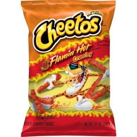 Order Cheetos Crunchy Flamin' Hot Cheese Flavored Snacks (8.5 oz) food online from Dolcezza Gelato store, Arlington on bringmethat.com
