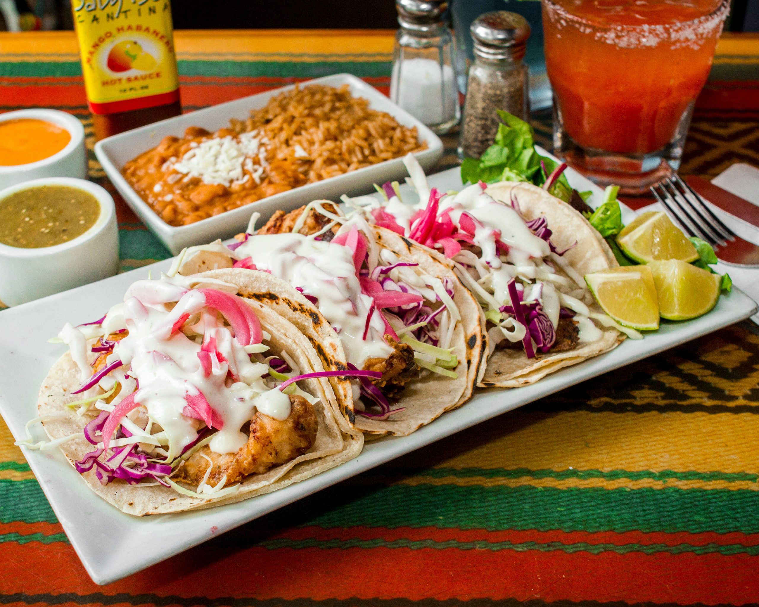 Order 3 Fish Tacos food online from Baby Bo's Cantina store, New York on bringmethat.com
