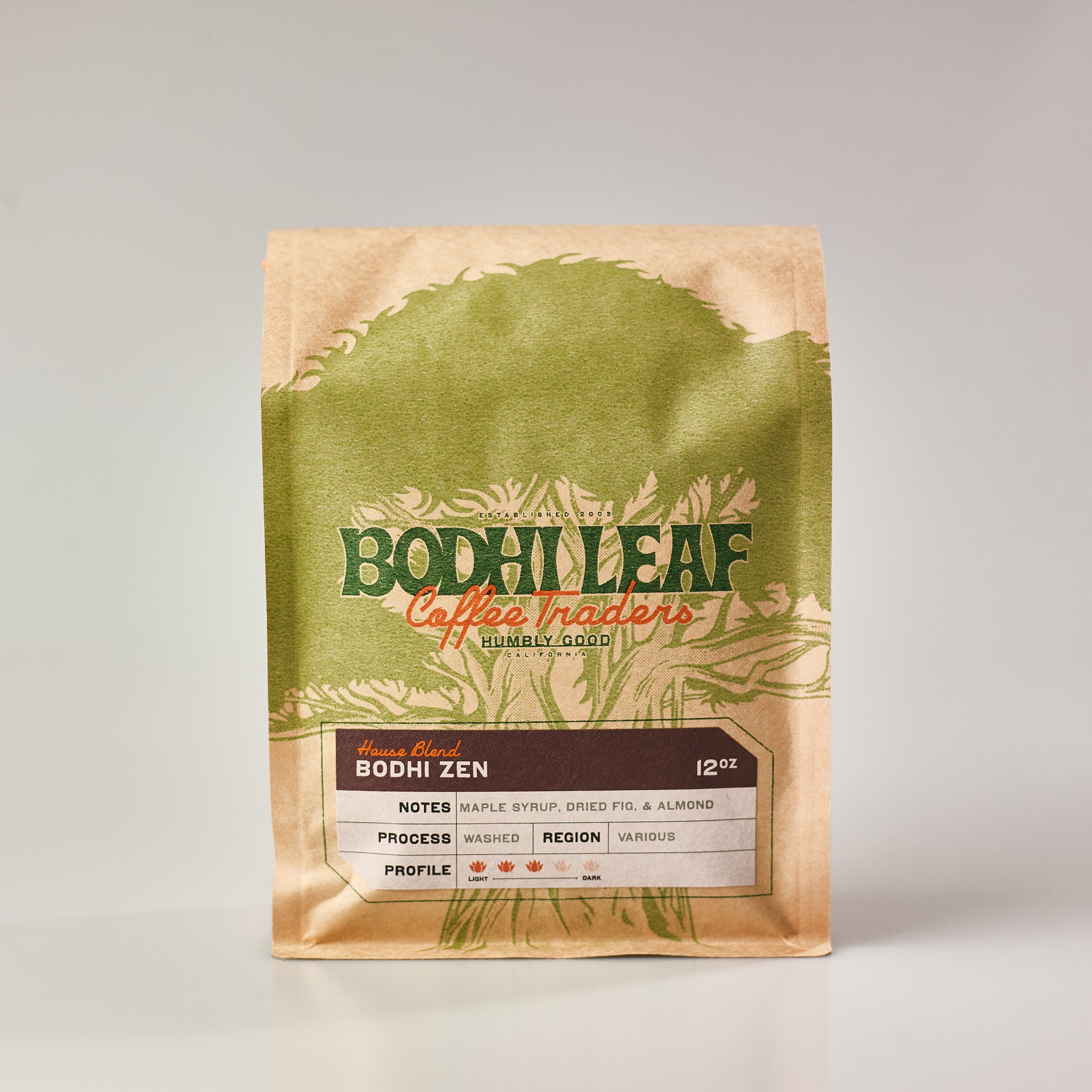 Order Bodhi Zen - 12oz Bag  food online from Bodhi Leaf Coffee Traders store, Santa Clarita on bringmethat.com